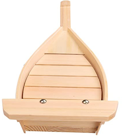 Fozriybefy 42X17X7.5Cm Cucina Giapponese Sushi Boats Utensili da Cucina in Legno Fatti A Mano Semplice Nave Sashimi Assortiti Piatti Freddi per La Tavola