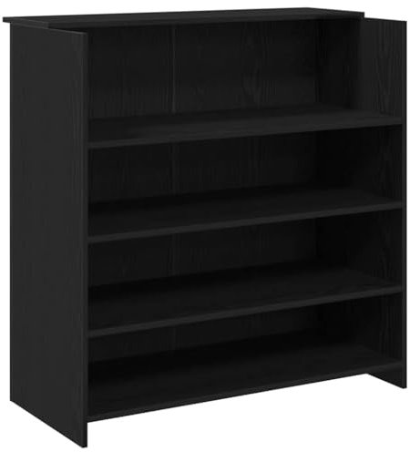 vidaXL Empfangstheke Schwarz Eichen-Optik 100x50x103,5cm Holzwerkstoff, Empfangstresen, Salon Empfangstheke, Kassentheke, Empfangstisch