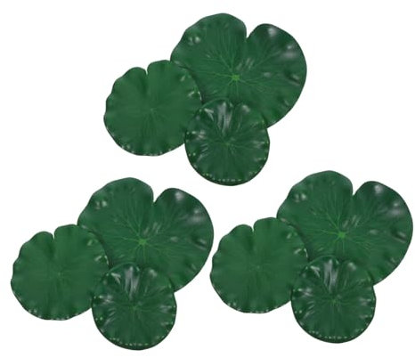 IMIKEYA 9pièces Décorations De Bassin De Lotus Artificielles Flottantes Plantes Aquatiques Pour Étang Ornement Eau Flottant Décoration De Bassin Extérieur