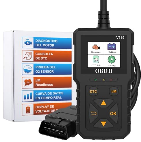 AWESAFE OBD2 Diagnosis Coche Multimarca con Pantalla, Escáner y Lector de Códigos de Fallos (DTC) para Automóviles, Herramienta de Diagnóstico con Prueba EVAP/Apague MIL/Curva de Datos/Sensores O2