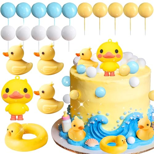 decoración para tartas patitos amarillos decoración de cumpleaños patitos pequeños adorables para fiesta de cumpleaños baby shower