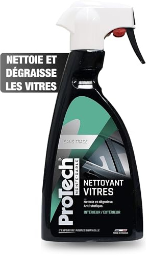ProTechMC | Nettoyant Vitres pour Voiture | Toutes Surfaces Vitrées Intérieures/Extérieures | Produit Lave Vitres | Dégraisse en Profondeur Sans Effet Gras | Propreté Durable | Made In France | 500 ml