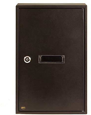 Amig - Buzón Recogecartas Interior - Casillero Postal para Paredes, Muros o Verjas - Fabricado en Acero - Color Negro - Medidas 40x25x10 cm - Tamaño Papel DIN A4