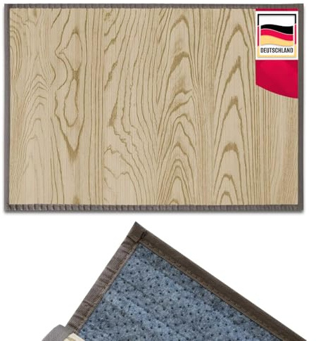 casa pura Tapis de Cuisine en Bambou hypoallergénique,idéal pour Salle de Bain,Salon,Corridor,Couloir, 17 mm d'épaisseur,Dos en Feutrine avec Picots antidérapant (Nature, 150x200cm)