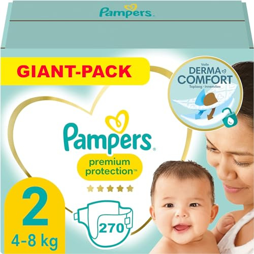 PAMPERS PREMIUM PROTECTION TAILLE 2 270 COUCHES (4-8 KG)