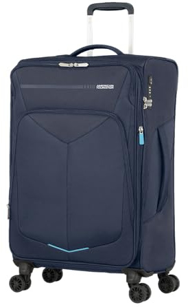 American Tourister Summerfunk - Spinner M, Erweiterbarer Koffer, 68 cm, 71.5/77 L, Blau (Navy)