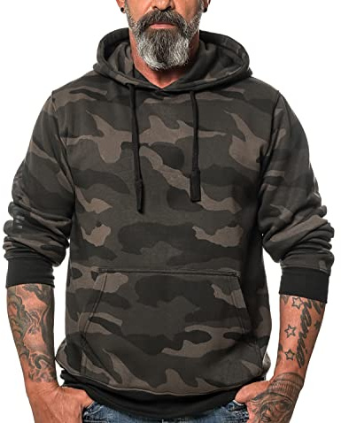 ROCK-IT Apparel I Sweat à Capuche pour Homme I Sweat Premium avec Capuche et Poche I Hoodie Sweatshirt Pullover Hoody [tailleS-5XL] I Tissu très Doux I Dark Camo 4XL