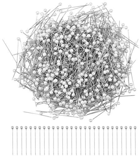Chstarina 800 Stück Kopf Nadeln Glaskopfnadeln Edelstahl Stecknadeln Dienstprogramme für Nähen Säumen Craft Handwerk Jewelry Komponenten Dekoration Weiß