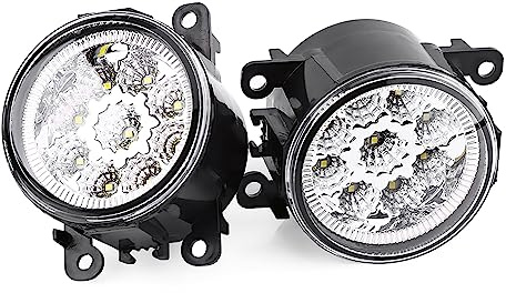 Feu antibrouillard de voiture antibrouillard 9 LED voiture avant rond feu antibrouillard DRL de jour pour accessoire automobile (blanc)