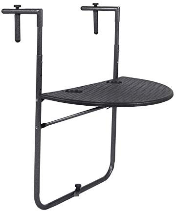 Sparmeile Balkon Hängetisch schwarz Beistelltisch