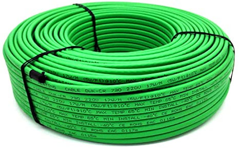 KEPOHK Câble chauffant autorégulant 110 V 220 V, 17 W/m Protection contre le gel de chauffage de tuyau étanche à l'eau à l'intérieur et à l'extérieur du toit fonte de neige 220 V 20 m