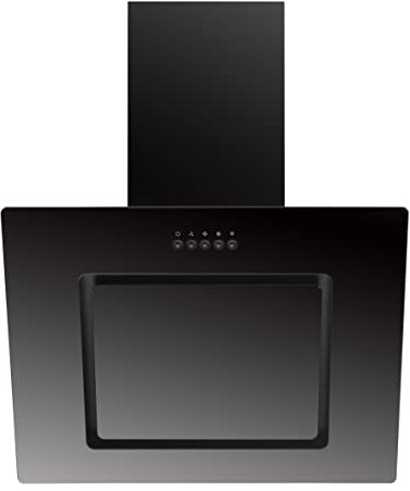 Respekta Cappa aspirante senza ingombro / 60 cm/struttura in metallo nero con pannello copriluce in vetro/funzione di espulsione e ricircolo dell'aria / CH22010SBZ / B / 54 – 62 dB