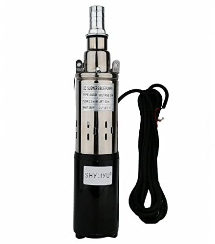 SHYLIYU Tiefbrunnen-Tauchpumpe 24V 260W Solar-Tauchwasserpumpe 2300L / H Brunnenpumpe für Industriehaushalt und Landwirtschaft