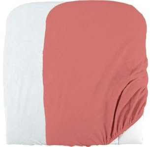 Domiva Set mit 2 Wickelauflagenbezügen – 50 x 75 cm – Polycotton-Schwamm – Weiß/Terrakotta