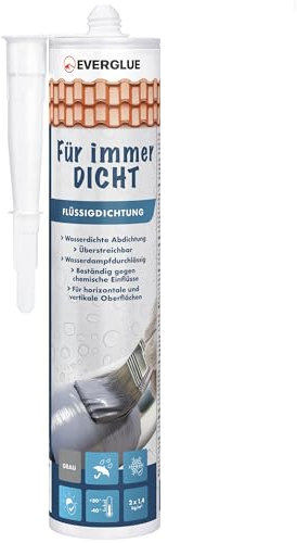 Everglue Joint liquide imperméable gris universel et anti-humidité, idéal pour une utilisation en intérieur et en extérieur, sans solvants, sans silicone et sans bitume, scellant immédiatement (1)