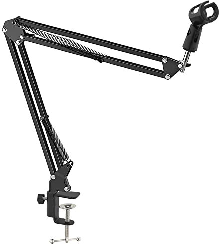 Mikrofon arm, Mikrofonständer, einstellbarer Mikrofonarm, 3/8 auf 5/8 Adapter und Mikrofonclip, Mikrofonarm Geeignet für HyperX QuadCast Blue Yeti Rode Elgato, für Aufnahme Podcasts Streaming
