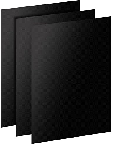 DIKER Tapis de Cuisson Barbecue, Feuilles de BBQ 40x33 cm, Set de 3 Grille BBQ Mats, Papier Barbecue ​Anti-Adhérent Réutilisable Nettoyable, Extérieur pour Fours Assistés/Charbon/Gaz/Grill électrique