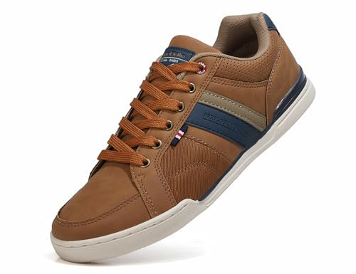 AX BOXING Freizeitschuhe Herren Sneakers Walkingschuhe Mode Schuhe Leichte Trainers Sportschuhe Größe 41-46 EU (A_Braun, 46 EU)