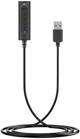 ACT USB Soundkarte, USB auf Klinke 3.5mm Buchse, mit Lautstärkeregler, USB Soundkarte Extern, verbindet Audio und Mikrofon Aux mit PC/Laptop/ - AC9360