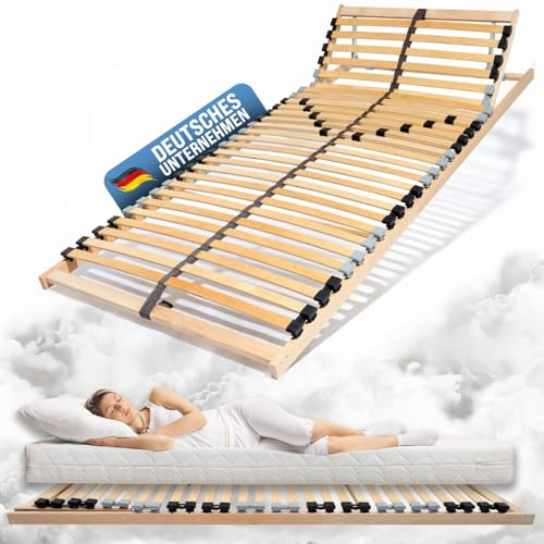 Coemo Sommier à lattes avec tête réglable - 90 x 220 cm - Sommier avec 32 lattes - 7 zones - Dureté réglable - Pour tous les types de matelas, même pour lits doubles - 180 x 220 cm