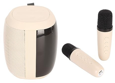 Haut-parleuravec Microphone, Son Surround à 360 Degrés, Réverbération de qualité KTV, Haut-Parleur Portable, Machine de karaoké, Lumières RVB, Longue Durée de Vie de la Batterie