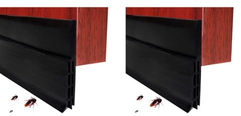 EXTSUD Selbstklebende Tür Türdichtung Dichtungsstreifen Zugluftstopper gegen Insekt Ersatzdichtung Wetterfest Blocker Schalldichtung Silikon Türstopper 100 * 5cm (1M Schwarz) (Packung mit 2)