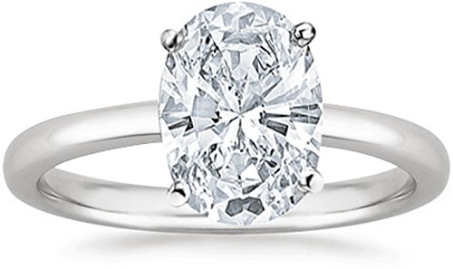 Houston Diamond District 1 to 5 Carat LAB GROWN Solitaire IGI CERTIFIED Diamond Engagement Ring (E-F Color VS2-SI1 Clarity) Oval Shape 0.75 Carat Size-6