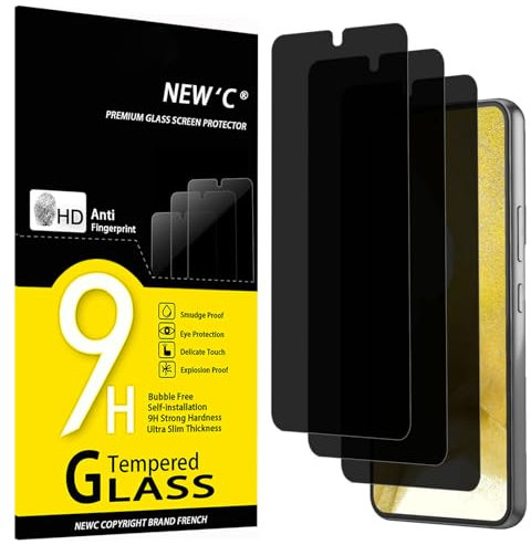 NEW'C 3 Pezzi, Pellicola Protettiva Privacy per Samsung Galaxy S22 5G, Angolo di Privacy 35 Gradi Bilanciato con Protezione per Gli Occhi, Durezza Ultra Resistente 9H, Senza Bolle
