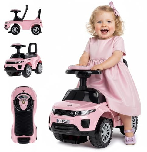 SUN BABY Barnbil Bobby Car från 12 Månader - Ljusrosa | baby car, baby walker, signalhorn, motorljud