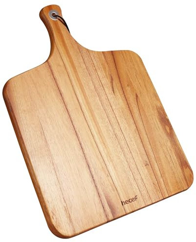 hecef Tagliere per Formaggi, Taglieri per Aperitivi in Legno, Tagliere da Cucina, Manico per Serate Gourmet, Nozze, Mamme, Charcuterie Board 31 cm (Quadrato)