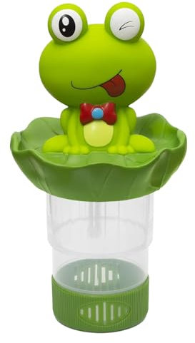 Dispensador de Cloro Flotante con de Rana para Piscina, dispensador de tabletas de Cloro Animal, Dispositivo dosificador para tabletas de Cloro Grande de 3 Pulgadas, Capacidad para 4 tabletas de