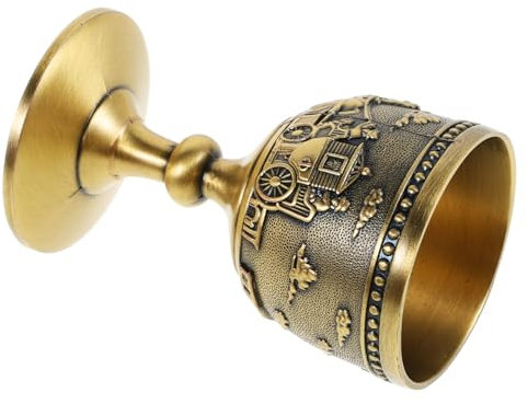 Alipis Copa De Bronce Tazas De Agua De Metal Tazas De Té Decorativas Copa De Bebida Para El Hogar Copas De Vino De Estilo Vintage Tazas Decorativas Vaso De Licor Casero Aleación De Cobre