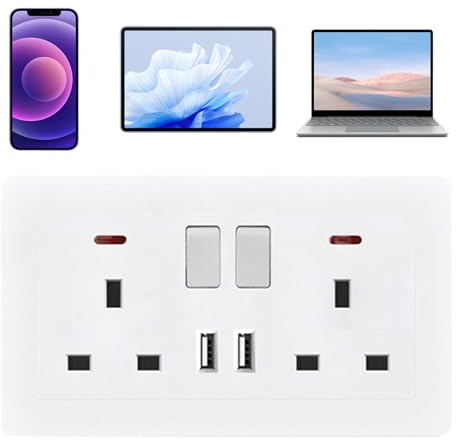 Elektriskt vägguttag, grenuttag - förlängning med 2 portar och omvandlare med dubbel laddare för kontor, sovrum, , utomhus, , badrum