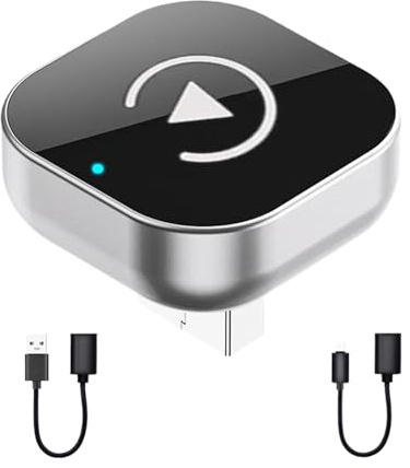 Genérico Conversor Inalámbrico para Pantalla de Coche | Conversor USB de Cableado a Inalámbrico para Automóvil,Accesorios Compactos Conectar y Usar para Llamadas Navegación y Asistente de Voz