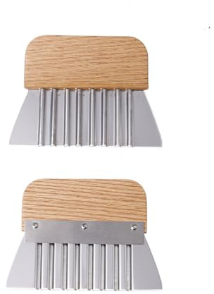 XKONG Crinkle Cutter Knife,Vegetable Cutter for Veggies, Stainless Steel Carrot Slicer Potato Knife with Non-Slip Handle,2PCS