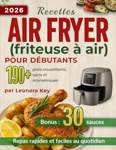 Recettes Air Fryer (friteuse à air) pour débutants: plus de 190 plats croustillants, sains et économiques pour des repas rapides et faciles au quotidien (Airfryer Cookbook en français)