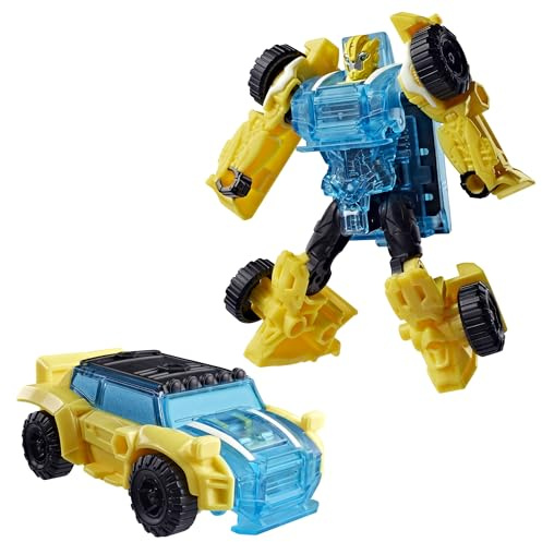 Transformers CYBERWORLD Bumblebee Cyber Changers Energon Surge | Actionfigur på 10 cm | Snabb omvandling till billäge | Robotleksaker för barn från 6 år