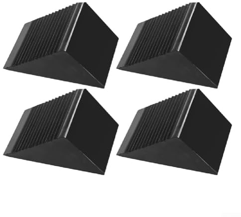 Juego de 4 cuñas de goma para ruedas de alta resistencia, antideslizantes, adecuadas para fijación segura de vehículos para coches y camiones, material robusto, dimensiones compactas, 4,92 x 2,95 x
