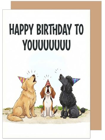 Edition Seidel Biglietto di auguri di compleanno con busta, biglietto di auguri con scritta in inglese per cani, Vibe Party cantare umorismo per uomo e donna animale (G3898 SW026)