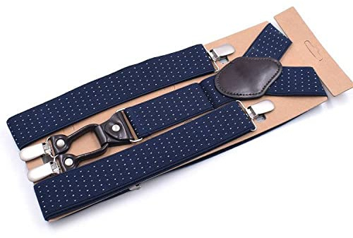 Män Hängselremmar Byxhängslen Justerbar Elastisk Enfärgad Y Rygg 4 klämmor for bröllop Casual Formell Far Man Present(Style 1)