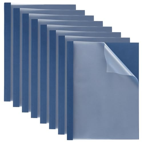 BENECREAT 25 paquet de Couvertures de Reliure Thermiques Format A4 Matériau PET Bleu Marine pour la Reliure de Documents de Bureau et la Couverture de Rapports 1.45 cm pouvant contenir 130 feuilles