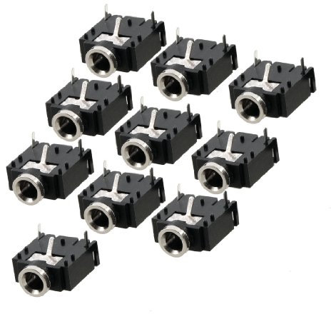 sourcing map 10 Pcs 3 Pin PCB Mount Buchse 3.5mm Stereo Klinkenbuchse Anschluss