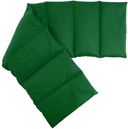 Rapssamenkissen 75x20cm groß 8-Kammer, grün - Wärme-Körner-Kissen für Mikrowelle oder Backofen, Rapskissen