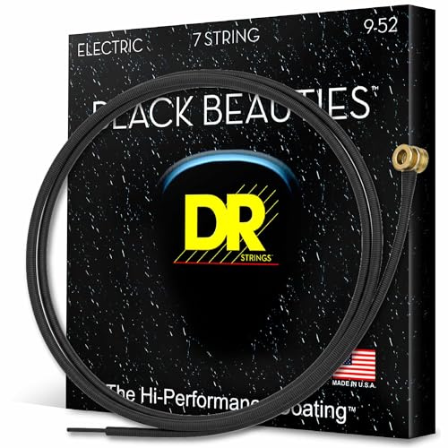 DR E EXBK BKE7-9 Extra Black Beautie Jeu de cordes pour Guitare électrique 7 cordes