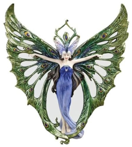 Design Toscano WU10307 Sculpture murale de La Princesse Paon ailée Multicolore 5 x 33 x 37 cm