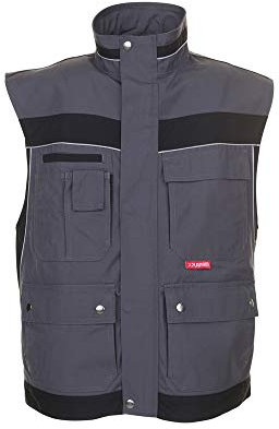 Planam 2536 Plaline Weste - Optimale Sicherheit und Komfort - Farbe: Schiefer/Schwarz - Größe: 60