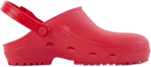 REPOSA MAX - Zuecos Sanitarios Mujer y Hombre en Goma con Suela Antideslizante SRC, Zuecos Enfermera Anatómicos con Correa Ajustable, Zapatos Sanitarios Esterilizables Antishock Transpirables Ligeros
