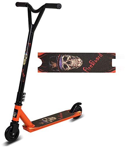 Stunt Scooter Pro Spin Street Trick Jump Push Kick Scooter for Age 8+, ABEC-9 Bearings Rear Brake 360 Spin Trick Edition (Orange)