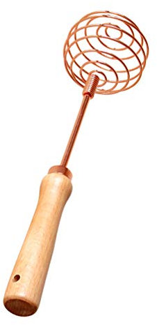 HEMOTON Holzgriff Eier Mixer Rührbesen Aus Edelstahl Handrührgerät Für Eier Ergonomisch Und Rutschfest Spiralförmiger Rührstab Leicht Zu Reinigen Für Backbedarfe Der Küche