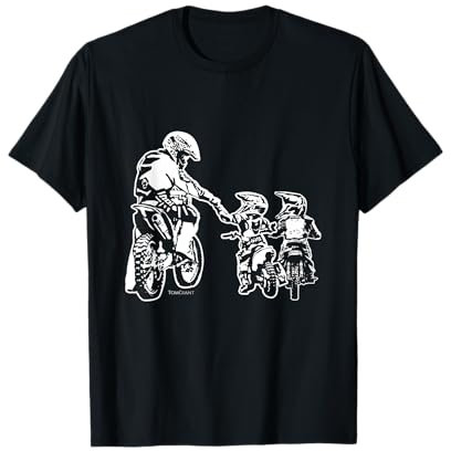 Dirt Bike Papa Motocross Moto Biker Père Enfants Sport T-Shirt